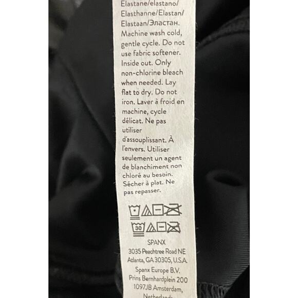 Spanx Faux Leather Legging Black Large Casual Sporty Tummy Control Comfy Goth - Picture 10 of 11